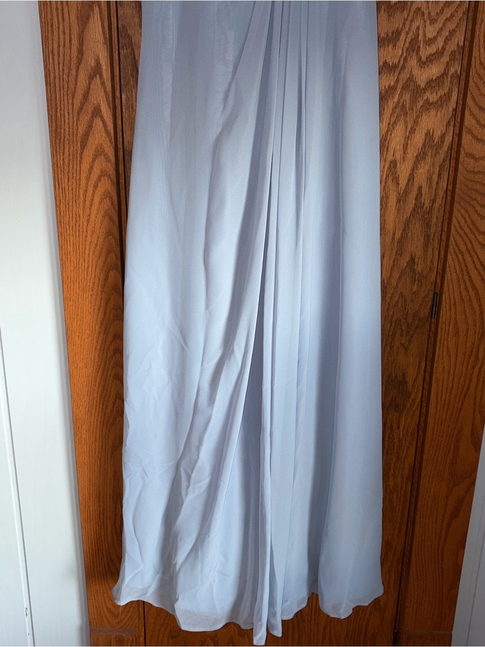 Azazie One-Shoulder Cold-Shoulder Chiffon Gown in Dusty Blue - Picture 7 of 8